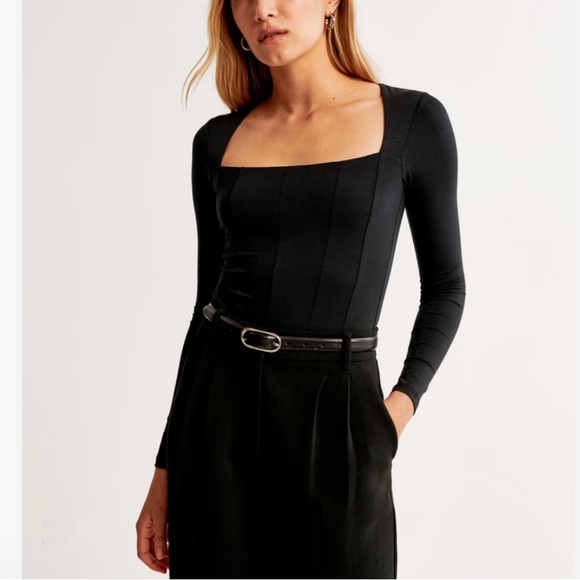 Abercrombie & Fitch Soft A&F Collection Square Neck Bodysuit - Picture 1 of 7